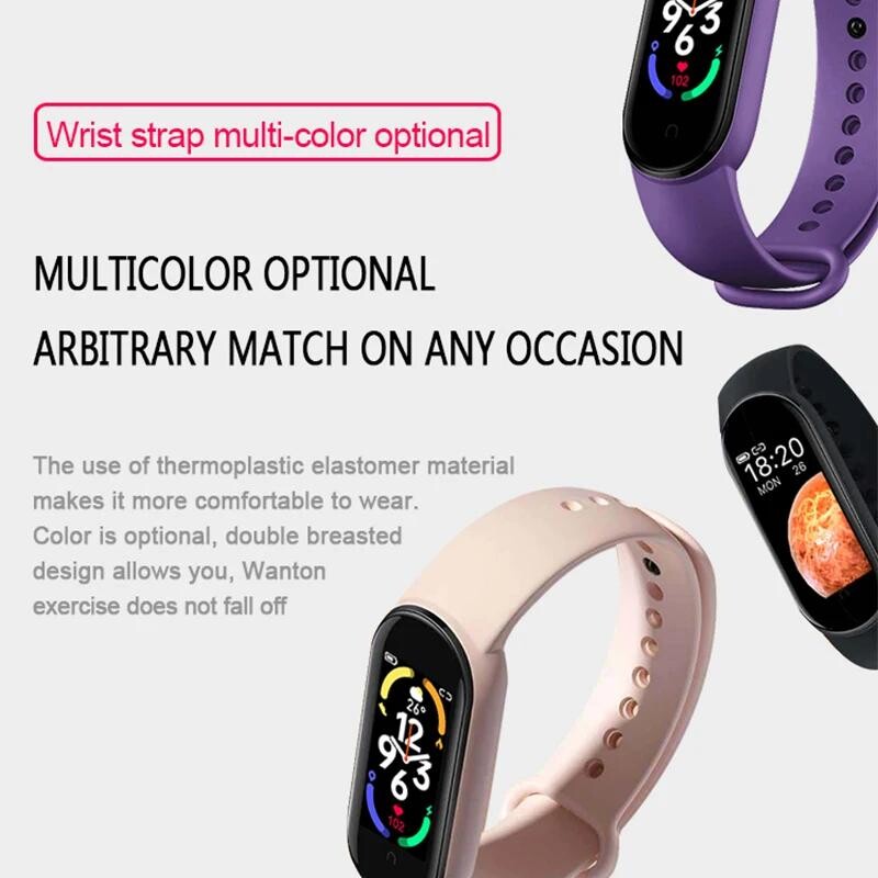 M7 Smart Watch Smartband Heart Rate Smartwatch Fitness Tracker Krvni tlak Sportska narukvica za Mi Band 7 Muškarci Žene