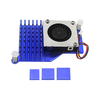 Chladič s nastaviteľnou rýchlosťou PWM, čierny, strieborný, modrý, pre Raspberry Pi 5, aktívny chladič, hliníkový chladič
