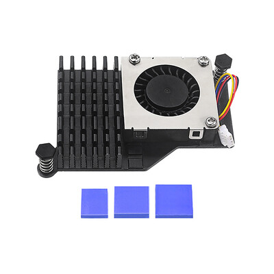Chladič s nastaviteľnou rýchlosťou PWM, čierny, strieborný, modrý, pre Raspberry Pi 5, aktívny chladič, hliníkový chladič