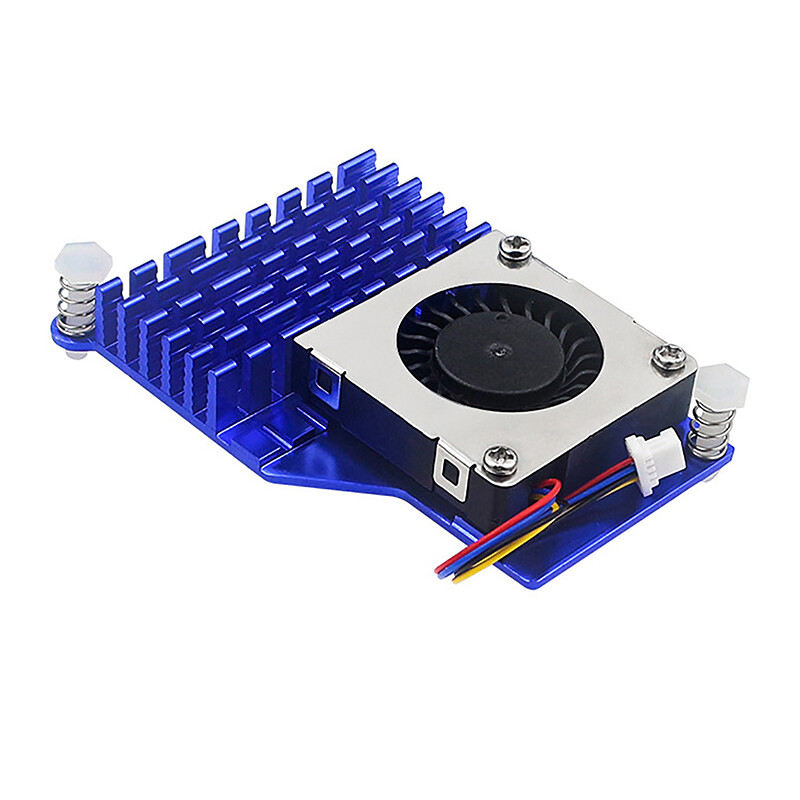 Chladič s nastaviteľnou rýchlosťou PWM, čierny, strieborný, modrý, pre Raspberry Pi 5, aktívny chladič, hliníkový chladič