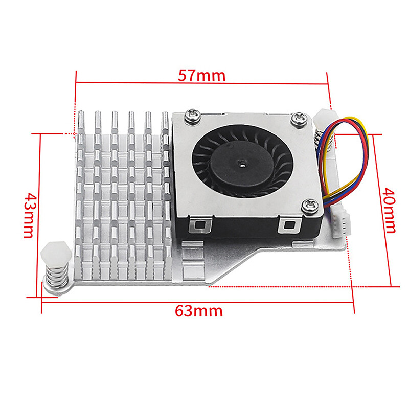 Chladič s nastaviteľnou rýchlosťou PWM, čierny, strieborný, modrý, pre Raspberry Pi 5, aktívny chladič, hliníkový chladič
