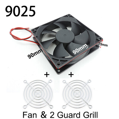 DC 12V Fan 2pin Cooling 3010 5010 7025 8025 12025 Brushless Guard Metal Grill Cover 40mm 60mm 80mm 120mm for 3d print DIY