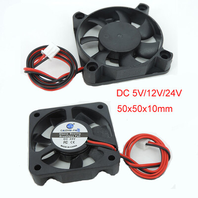 DC 5010 5V/12V/24V Компютърен CPU охладител Мини вентилатор за охлаждане 50MM Малък изпускателен вентилатор за 3D принтер 2 пина 50x50x10mm W1
