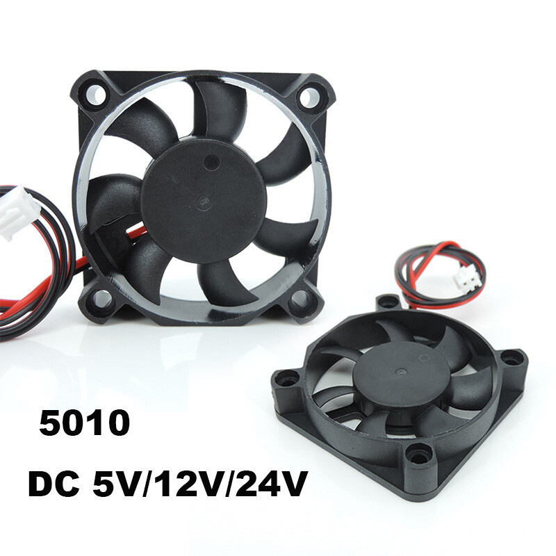 DC 5010 5V/12V/24V Hladnjak CPU računala Mini ventilator za hlađenje 50MM Mali ispušni ventilator za 3D pisač 2 pina 50x50x10mm W1