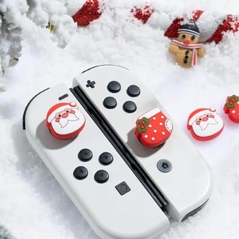 GeekShare 4PCS Thumb Grip Caps за Nintendo Switch/OLED Switch Lite, Thumbstick Covers Капачки за джойстик Подарък, Коледна тема