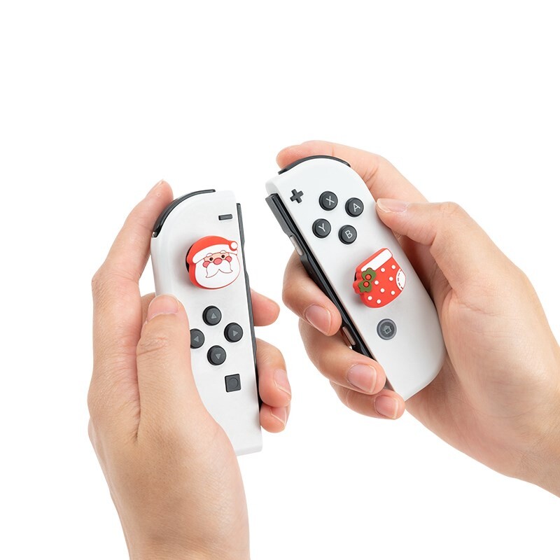 GeekShare 4PCS Thumb Grip Caps za Nintendo Switch/OLED Switch Lite, navlake za Thumbstick Poklopci za joystick Poklon, Božićna tema