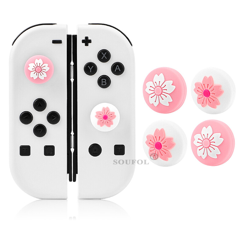 4 ks roztomilých mačacích pazúrov, mäkkých silikónových krytov na palec s dizajnom joysticku pre Nintendo Switch a Lite a príslušenstvo k puzdrám OLED