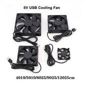 120x120x25mm 80x80x25mm 5010 9025 5V USB Power Cooling Case Ventilator pentru receptor DVR Xbox TV Box Router W28