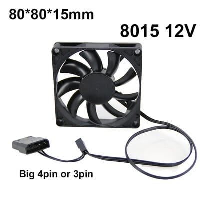 80mm 90mm 120mm 8cm 8025 DC 12v 3pin mare 4pin ventilator de răcire computer fără perii Ventilatoare PC pentru carcasa computerului GPU Cooler CPU Radiator L