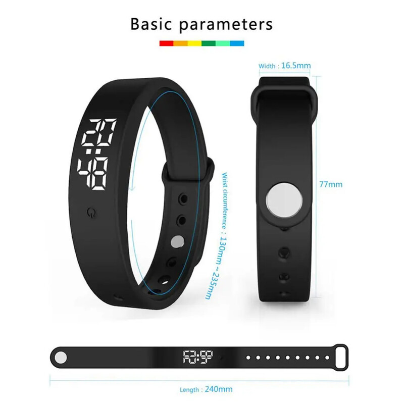 LED digitalna pametna narukvica Vodootporni pametni sat Smart Band s monitorom tjelesne temperature Smart Band Vibration Alarm Podsjetnik