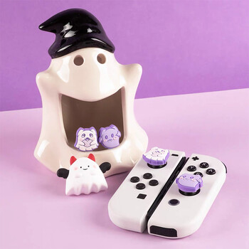 Μωβ Ghost Switch Oled Thumb Grip Caps JoyCon Joystick Θήκη για παιχνίδι Thumbstick Shell NS Lite για Nintendo Switch/ Oled/Lite