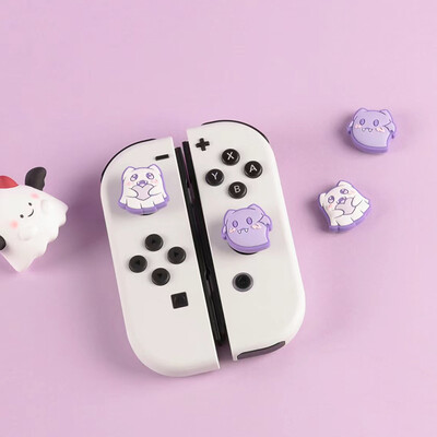 Lila Ghost Switch hüvelykujj fogantyú sapkák JoyCon joystick fedél Shell NS Lite játék hüvelykujj tok Nintendo Switch/Oled/Lite számára