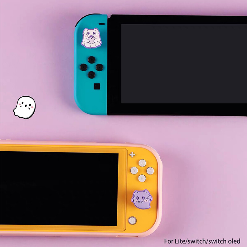 Μωβ Ghost Switch Oled Thumb Grip Caps JoyCon Joystick Θήκη για παιχνίδι Thumbstick Shell NS Lite για Nintendo Switch/ Oled/Lite