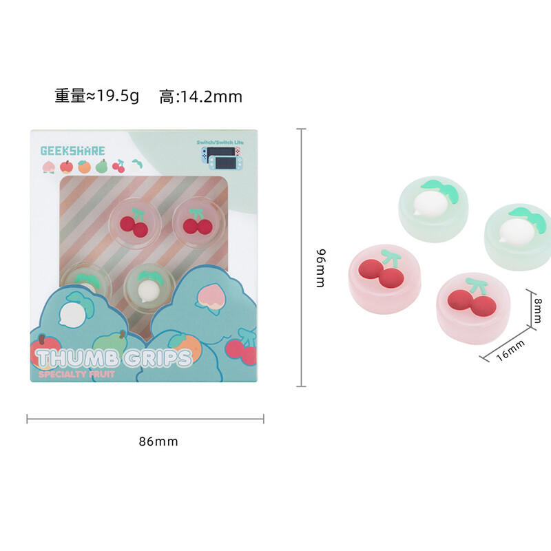 Φρούτα παγωτό διακόπτη Thumb Grip Cap 4PCS Joystick Protective Cover NS Lite Thumbstick Case for Nintendo Switch Accessories