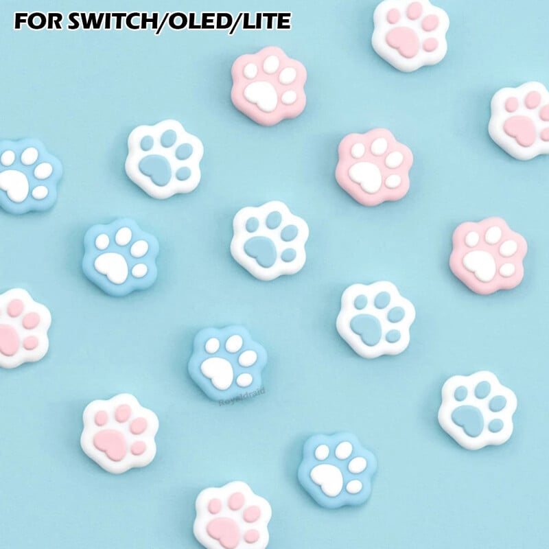 NOVÝ 4KS/Sada silikónových analógových krytov, ochranný kryt tlačidiel, puzdro pre Nintendo Switch OLED Joy-Con, kryt na palec pre NS Switch