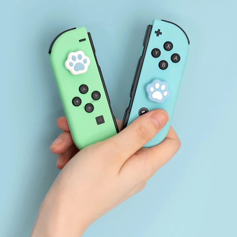 NOVÝ 4KS/Sada silikónových analógových krytov, ochranný kryt tlačidiel, puzdro pre Nintendo Switch OLED Joy-Con, kryt na palec pre NS Switch