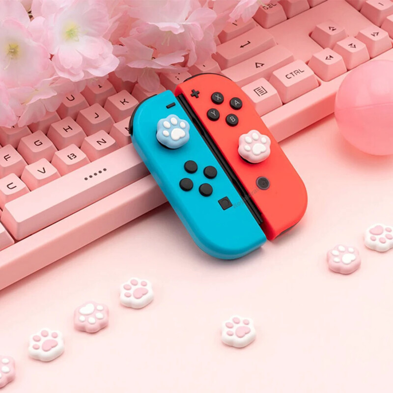 NOVÝ 4KS/Sada silikónových analógových krytov, ochranný kryt tlačidiel, puzdro pre Nintendo Switch OLED Joy-Con, kryt na palec pre NS Switch