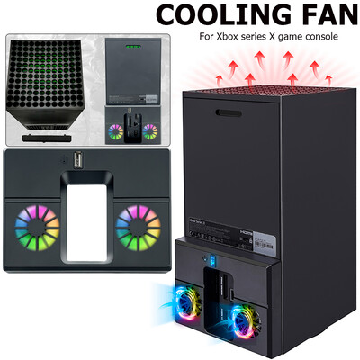 Xbox Series X konzol hűtőventilátor-dokkoló állomás függőleges állványa kettős ventilátorral és USB hűtőállvány hűtés Xbox Series X-hez