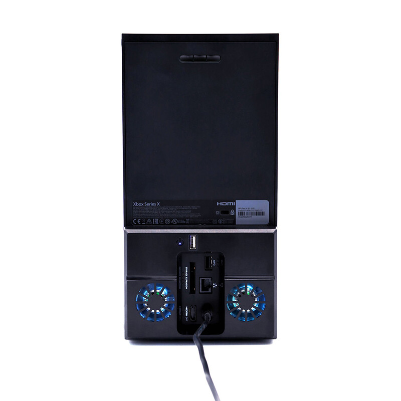 За Xbox Series X конзола Охлаждащ вентилатор Докинг станция Вертикална стойка с двойни вентилатори и USB охлаждаща стойка Охлаждане за Xbox Series X