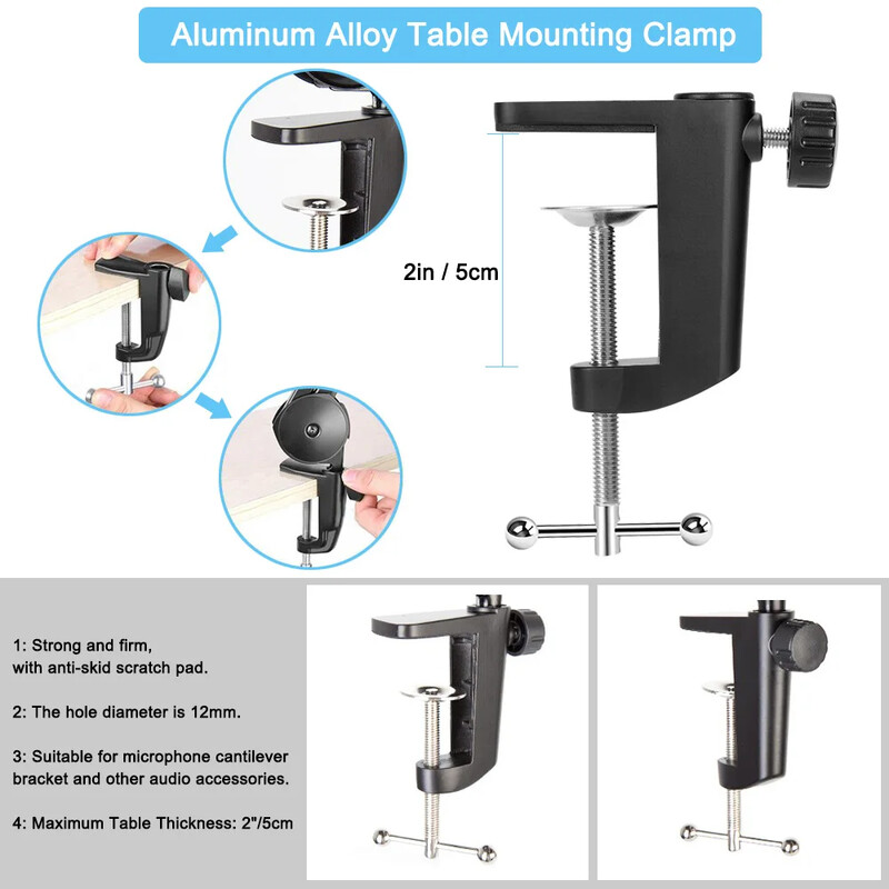 NB-35 mikrofoni alus Laua reguleeritav vedrustuspoomi käärvarre tugi mikrofoniga tuuleklaasiga Blue Yeti Blue Snowball ICE jaoks