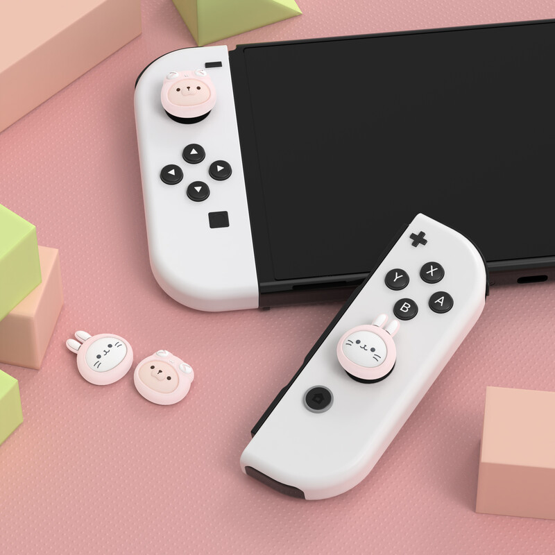 PlayVital Joystick sapkák Switch és Switch Lite számára, hüvelykujj fogantyúk Switch OLED Joyconhoz - Cosplaying Kitten & Puppy