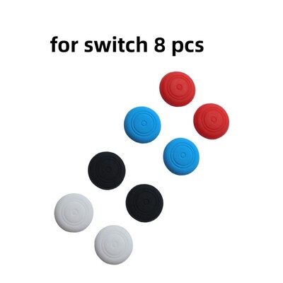 8 vnt. pakaitiniai silikoniniai nykščių svirties vairasvirtės dangteliai, skirti Nintend Switch valdiklio apsaugai silikoniniai lazdelių dangteliai, skirti Joycon