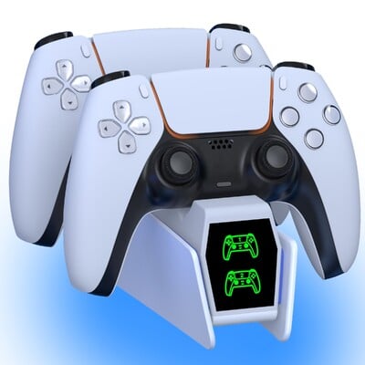 Nabíjačka pre ovládače PS5 s LED svetlom, dvojitý stojan, nabíjacia stanica, príslušenstvo pre ovládače PS5