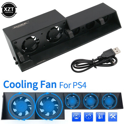 Jauns dzesēšanas ventilators PS4 konsolei Dzesētājs PS4 USB Ārējais 5 ventilatoru Super Turbo temperatūras kontrole Playstation 4 d25