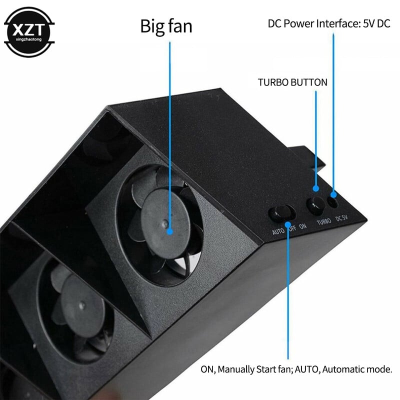 Ventilator de răcire nou pentru răcitor de consolă PS4 pentru PS4 USB extern cu 5 ventilatoare Super Turbo control al temperaturii pentru Playstation 4 d25
