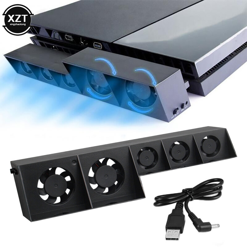 Ventilator de răcire nou pentru răcitor de consolă PS4 pentru PS4 USB extern cu 5 ventilatoare Super Turbo control al temperaturii pentru Playstation 4 d25
