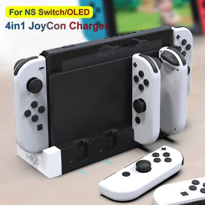 JAUNS KRĀSU lādētājs JoyCon priekš Nintendo Switch oled 4 vienā kontroliera dokstacijas turētājs Nintendo Switch Joy-Con uzlādei