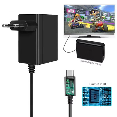 EU/US kintamosios srovės adapterio įkroviklis, skirtas Nintendo Switch / OLED C tipo USB maitinimo šaltinio sieninis įkroviklis, skirtas PS5 portalo priedams