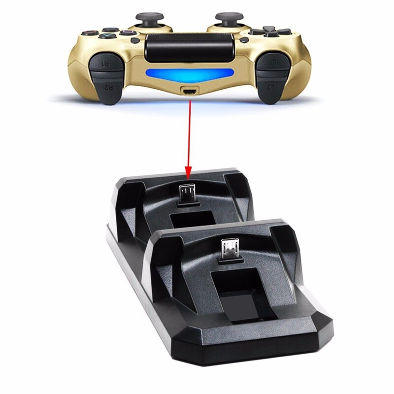 USB Dual Charge Dock PS4 kontroliera spēļu uzlādes statīva turētājs Sony PlayStation 4 bezvadu spēļu paneļa vadības lādētājam