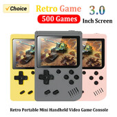 Retro prijenosna mini ručna konzola za videoigre, 8-bitni 3,0-inčni LCD u boji, dječji igrač za igre u boji, ugrađen u 500 igara