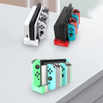 NEW COLOR 4 vienā lādētājs Nintendo Switch oled JoyCon Controller dokstacijas turētājs Nintendo Switch Joy-Con uzlādei