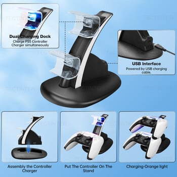 Για χειριστήριο PS5 Type-C Dual Sense Charging Station Dual Charging Dock Charger Stand για αξεσουάρ PlayStation 5