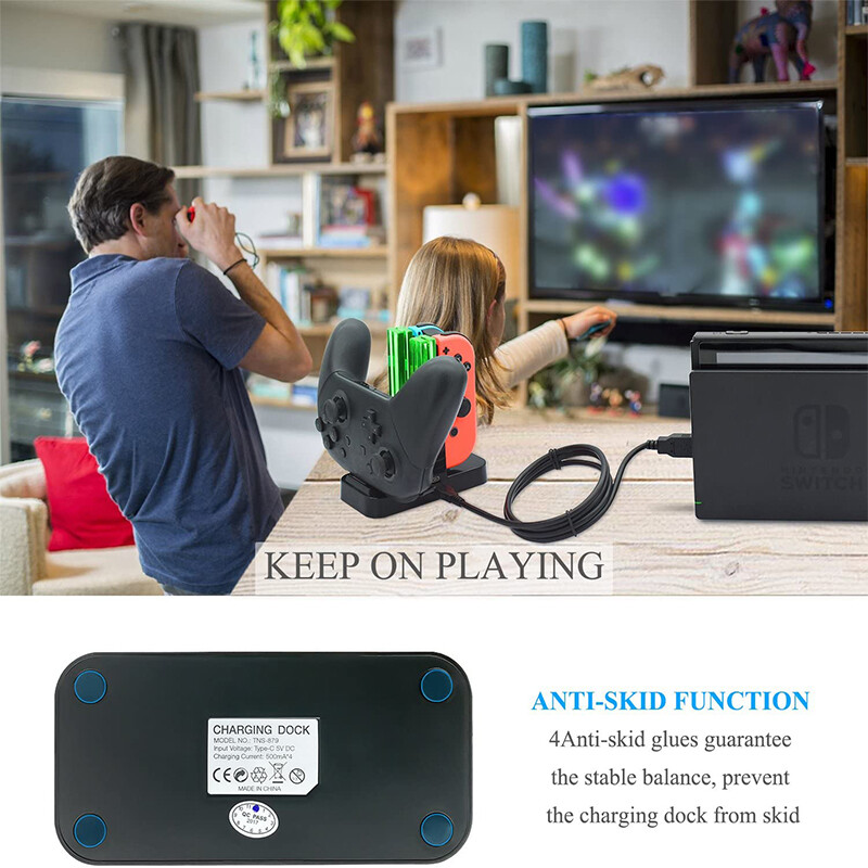 4 az 1-ben töltődokkoló Nintend Switchhez OLED Joy-con Controller Töltő Nintendo Switch Pro Gamepad töltőállványhoz NS Switch