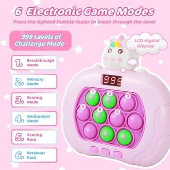 999 Levels Electronic Pop Quick Push κονσόλα παιχνιδιών με οθόνη LED Anti-stress Sensory Bubble Toys for Children Δώρα