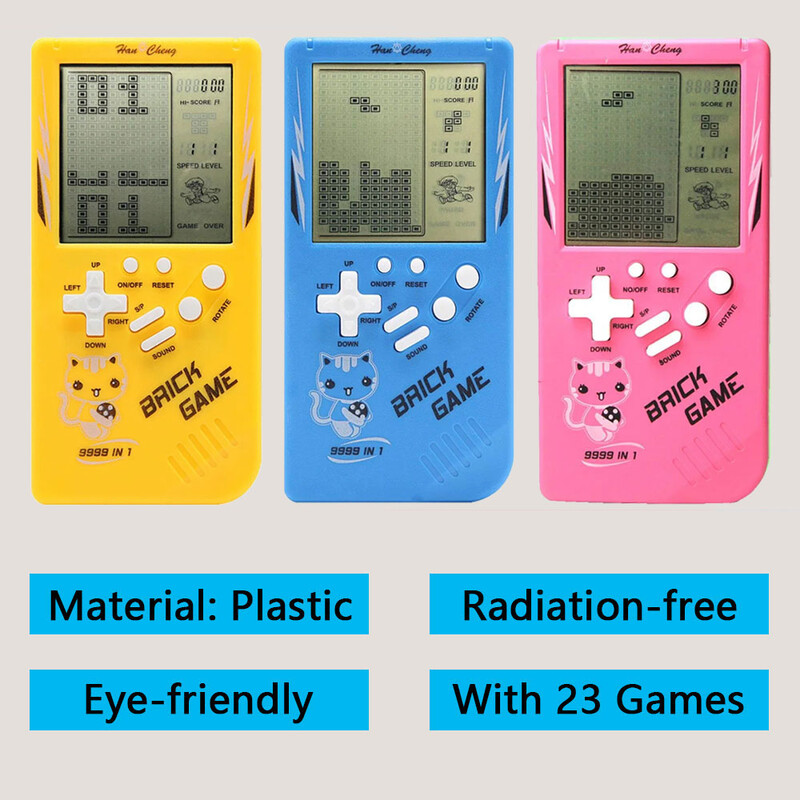 Nagy képernyős Tetris játékkonzol Retro klasszikus gyerek kézi játékkonzol lejátszók elektronikus játékok kirakós gép fiú ajándék