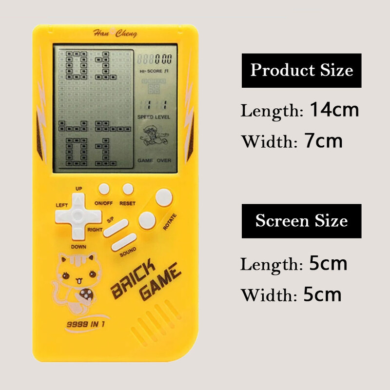 Nagy képernyős Tetris játékkonzol Retro klasszikus gyerek kézi játékkonzol lejátszók elektronikus játékok kirakós gép fiú ajándék