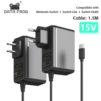 DATA FROG EU/US Spraudnis maiņstrāvas adaptera lādētājs priekš Nintendo Switch OLED ceļojumu mājas uzlādes tipa C USB barošanas avots priekš Nintend Switch