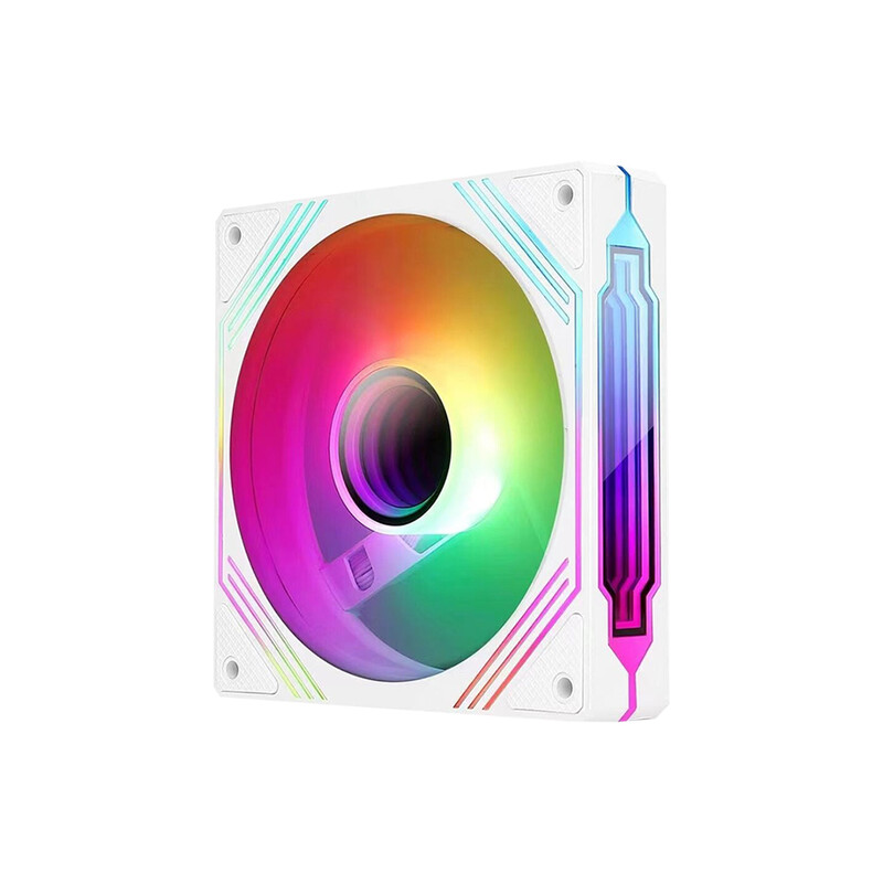 PC hűtőventilátor 5V 3 tűs ARGB tükör ciklus fényhatás 650-1800RPM PWM 140mm hűtőventilátor hátra/előre