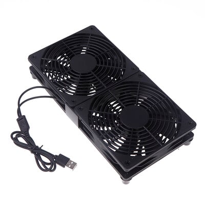 1 set ventilator de răcire cu debit mare de aer pentru router modem receptor 120mm DC12V ventilatoare pentru router PC alimentate prin USB cu cablu comutator