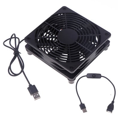 1 set ventilator de răcire cu debit mare de aer pentru router modem receptor 120mm DC12V ventilatoare pentru router PC alimentate prin USB cu cablu comutator