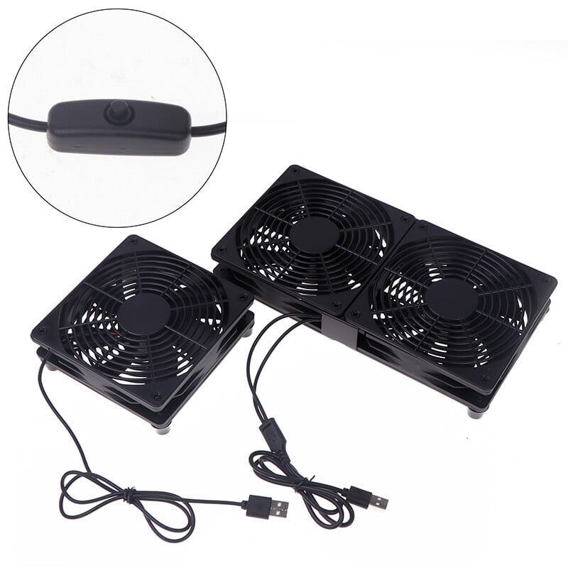 1 set ventilator de răcire cu debit mare de aer pentru router modem receptor 120mm DC12V ventilatoare pentru router PC alimentate prin USB cu cablu comutator