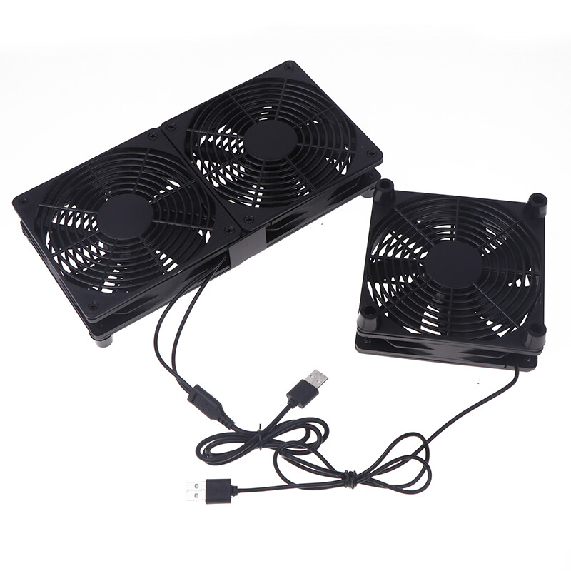 1 set ventilator de răcire cu debit mare de aer pentru router modem receptor 120mm DC12V ventilatoare pentru router PC alimentate prin USB cu cablu comutator