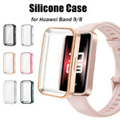 Husă moale din TPU pentru Huawei Band 9 / 8 Shell Frame Bumper Protector de ecran Glass Band9 Full Clear Protective Cover