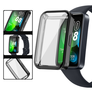 Μαλακή θήκη TPU για Huawei Band 9 / 8 Shell Frame Bumper Screen Protector Glass Band9 Full Clear Protective Cover