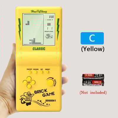 Klasiski retro rokas spēļu atskaņotāji, kas paredzēti Tetris konsolei liela ekrāna bērnu nostalģiskas kabatas spēles mašīnas bērniem, mīklu rotaļlietas