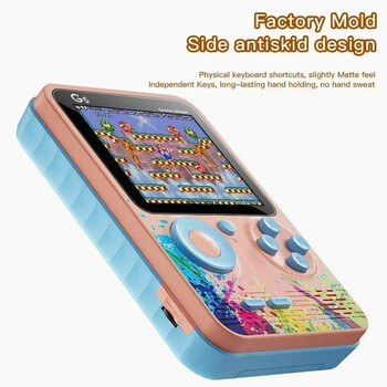 G5 Retro Handheld κονσόλα παιχνιδιών με 500 κλασικά παιχνίδια 3,0 ιντσών οθόνη φορητό gamepad Macaron Color 1020mAH Επαναφορτιζόμενη μπαταρία